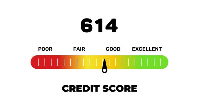 Excellent Credit Score Animation, High Credit Score Indicator with Numerical Value, Financial Health Excellent Credit Infographic