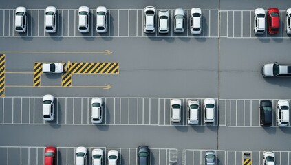 Overlooking the vehicle order in the parking lot