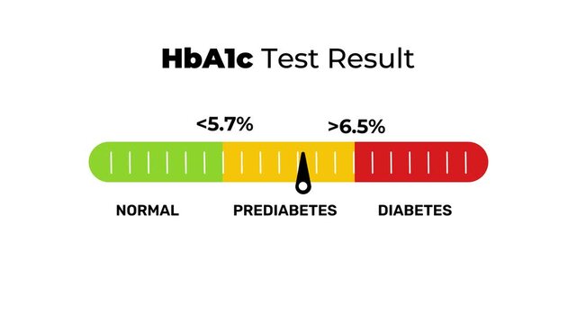 HbA1c Test Result Animation, Blood Sugar Level Indicator Health Infographic Animation