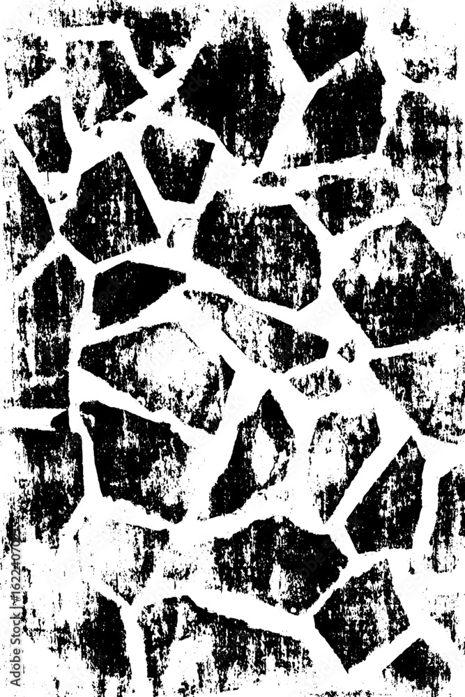 Poster abstract black and white crystal texture with sharp polygonal shapes for artistic design