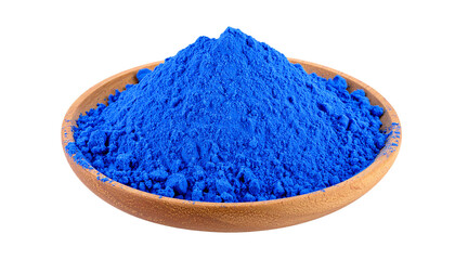 blue pile of powder mound of blue dust pigment heap art material isolated on solid background
