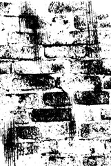 Black and white weathered brick pattern for urban design and texture overlay