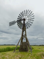 
old water conveyor wind turbine for water supply on the fields of Usedom