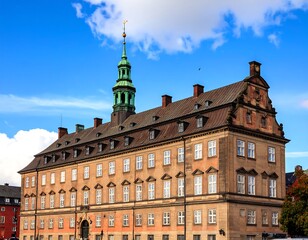 Obraz premium Beautiful view of Christiansborg Palace, in Copenhagen, Denmark, Europe, travel destination