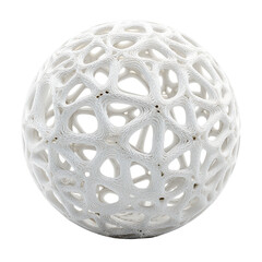 White sphere with a porous on transparent background