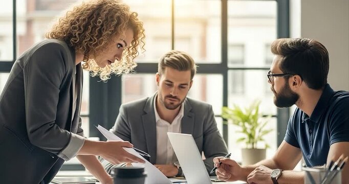 Business people collaborating in a modern office
