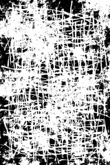 Abstract black and white neon tube pattern with grunge overlay for artistic design