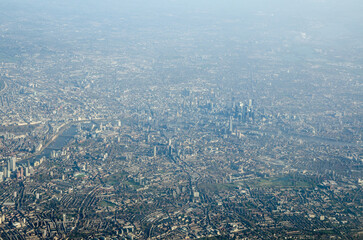 View across central London from the South looking North