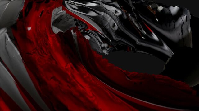 red and silver storm motion design. Molten Metal Flow Abstract Liquid Copper Texture. Close-Up of Shiny Metallic Waves. Abstract Metal Landscape Flowing silver Texture.	Animation of seamless loop.	