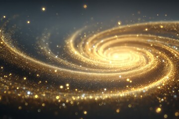 Golden Spiral Galaxy Abstract Background