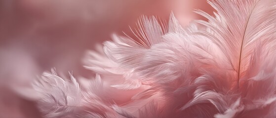 Soft Pink Feathers: A Delicate Macro Photography