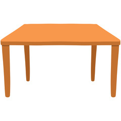 Hand drawn wooden table cartoon illustration 