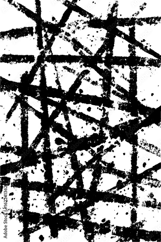 Aufkleber abstract black and white overlapping subway map design with distressed grunge texture