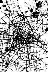 Obraz premium Abstract black and white subway map design for urban overlay projects
