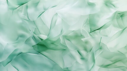 Obraz premium Soft, flowing folds of translucent fabric in shades of mint green.