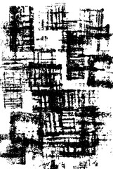 Chaotic architectural blueprint fragments with distressed grunge overlay for artistic background design