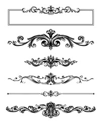 Fototapeta premium Vintage Ornamental Flourish Dividers Vector Set