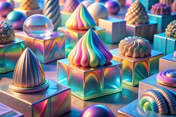Abstract Geometric Candy Arrangement
