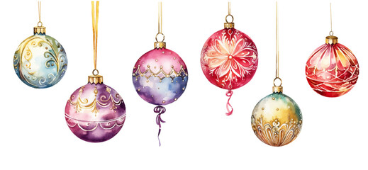 Watercolor Exquisite Christmas decoration ball vector illustration, watercolor vector illustration,Children's Day