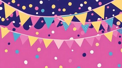 Festive Bunting and Confetti Party Background