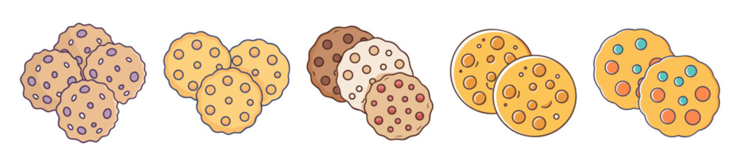Illustration of a Stack of Delicious Cookies with Colorful Decorative Spots