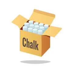 Chalk box vector isolated on white background.