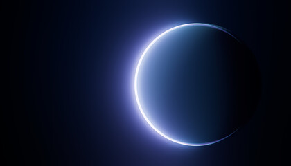 Blue Neon Glowing Circle 3D Background