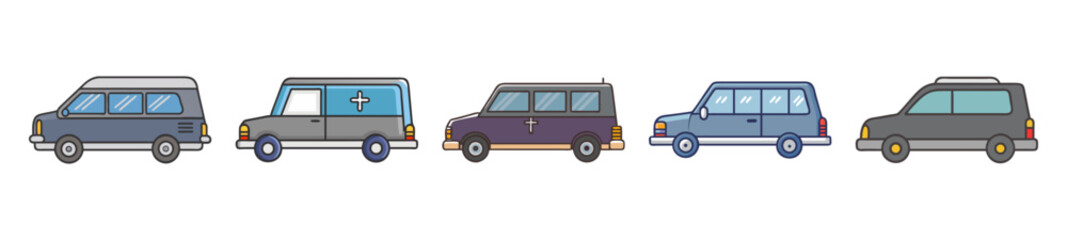 Delivery Van and Utility Vehicle Icon Collection