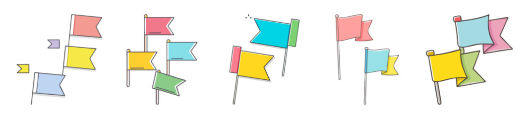 "Minimal Colorful Flag Icons Collection for Events and Markers"   © Saedul