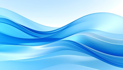 Abstract image of flowing, translucent blue waves on a light background (3)