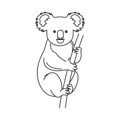 Sweet Koala Line Art – Koala Vector Outline Drawing with Distinct Gentle Shape – Koala Drawing – Vector of Koala – Koala Outline

