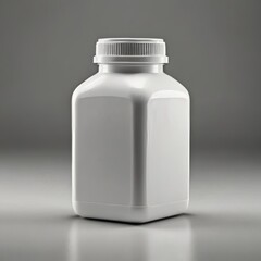 solide white plastic bottle Square shape with white solide lid