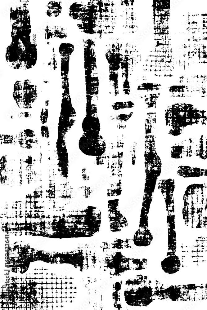 Poster monochrome grunge bone structure pattern for anatomical design and background effects