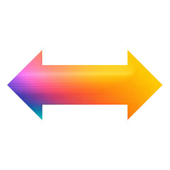 Vibrant Gradient Double-Headed Arrow Pointing Left and Right on Transparent Background