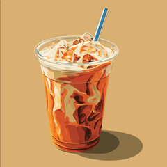 Vector of ice Thai Milk Tea