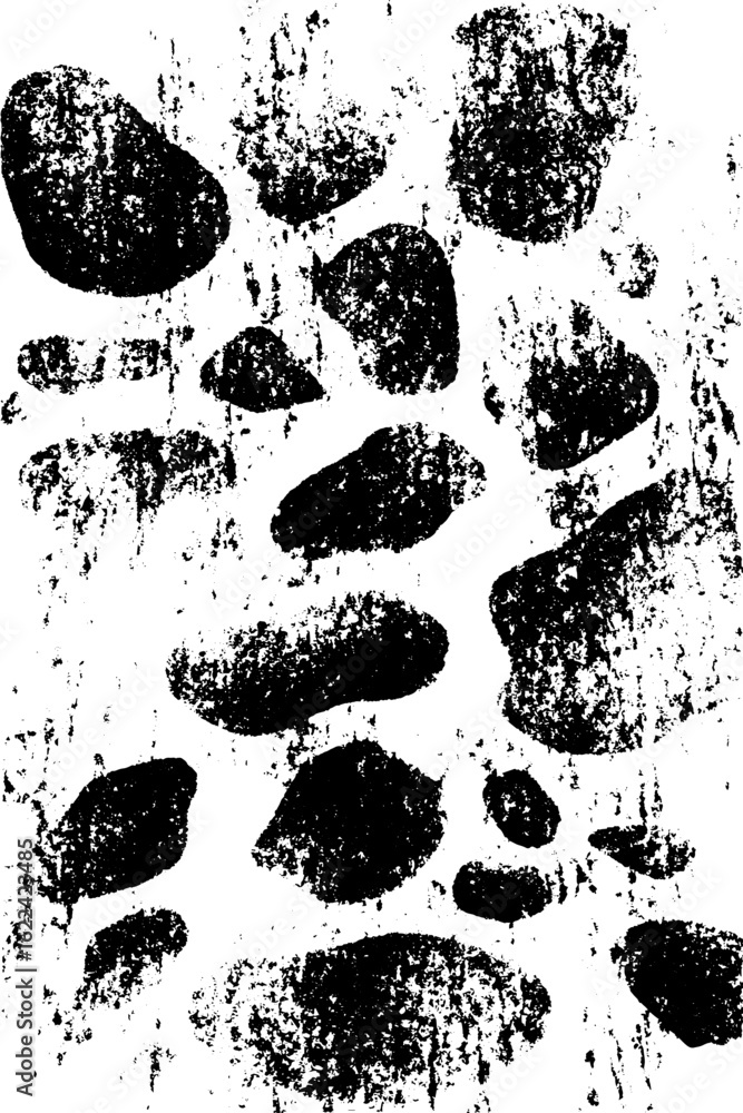 Poster monochrome embryonic structure pattern with grunge texture for artistic design