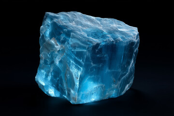 Blue crystal shard on a dark background