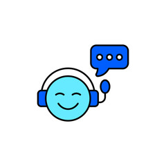 Icon a customer service, isolated against a clean background.