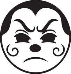 Vintage Cartoon Character Faces Collection – Retro Comic Style Expressions from 1920s–60s in Black and White Vector