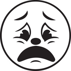 Vintage Cartoon Character Faces Collection – Retro Comic Style Expressions from 1920s–60s in Black and White Vector