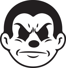 Vintage Cartoon Character Faces Collection – Retro Comic Style Expressions from 1920s–60s in Black and White Vector