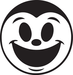 Vintage Cartoon Character Faces Collection – Retro Comic Style Expressions from 1920s–60s in Black and White Vector