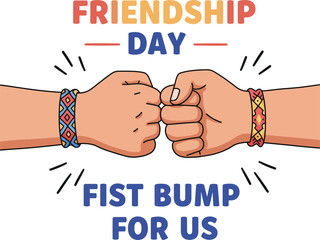 "Friendship Day Fist Bump Illustration | Celebrate Friendship with Fun and Unity"