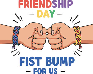 "Friendship Day Fist Bump Illustration | Celebrate Friendship with Fun and Unity"
