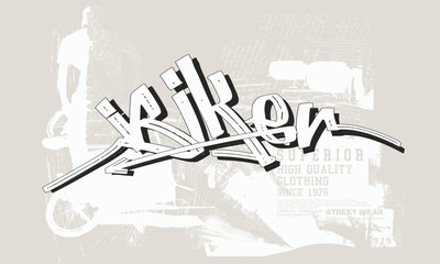 rider jumping on bike grunge style, rider jumping on grunge background. art graffiti slogan print, Urban typography hipster street art tees, t shirt graphics print vector design.eps8