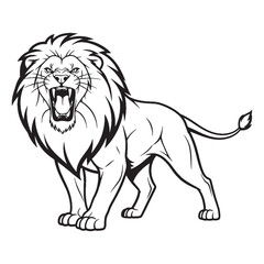 Modern Lion Line Art – Lion Vector Illustration Artistic Drawing with Sleek Design – Lion Drawing – Line Art Drawing of Lion – Lion Icon

