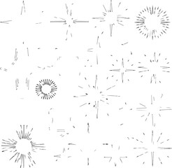 Y2K Bling Shape Icon Set – Wireframe Stars and Sparkle Geometry Collection