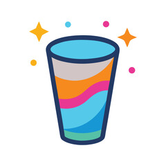 colorful vector of sparkling water glass icon