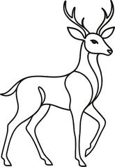 Minimal Line Art Deer Illustration