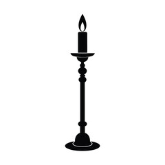 silhouette icon of a tall candle holder